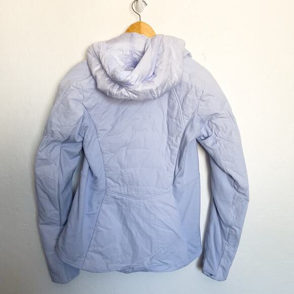 Lululemon Jacket Sz 8 Full Zip Puffer Detachable Hood Zip Pastel Blue W4BT6S - Picture 3 of 10